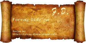 Forray Diána névjegykártya