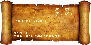 Forray Diána névjegykártya